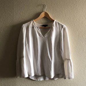 J. Crew 100% silk bell sleeve 70s style blouse